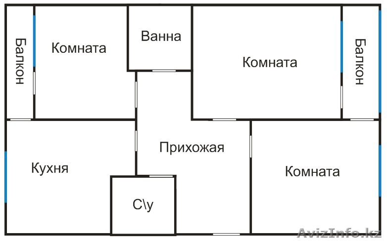 3-х комн.кв. НУРСАЯ, 70 кв.м. 72000у.е. 1этаж - Изображение #1, Объявление #1169511