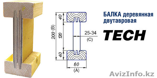 Балки двутавровые деревянные ЭкоСтройПроект «TECH»  - Изображение #1, Объявление #1445948