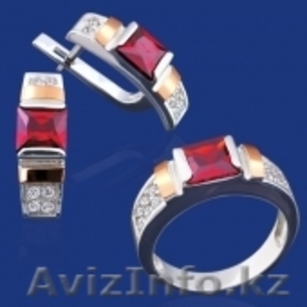 Продам серебрянные украшения с золотыми вставками - Изображение #1, Объявление #1120574